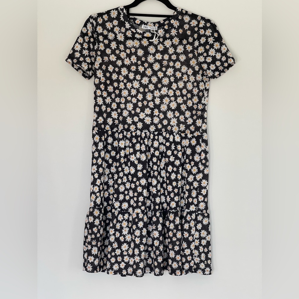 ZARA Daisy‎ Floral Babydoll Mini Dress Women’s Small Feminine Floral